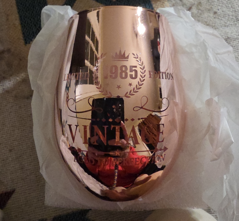 Vintage 1985 Rose Gold Wine Tumbler